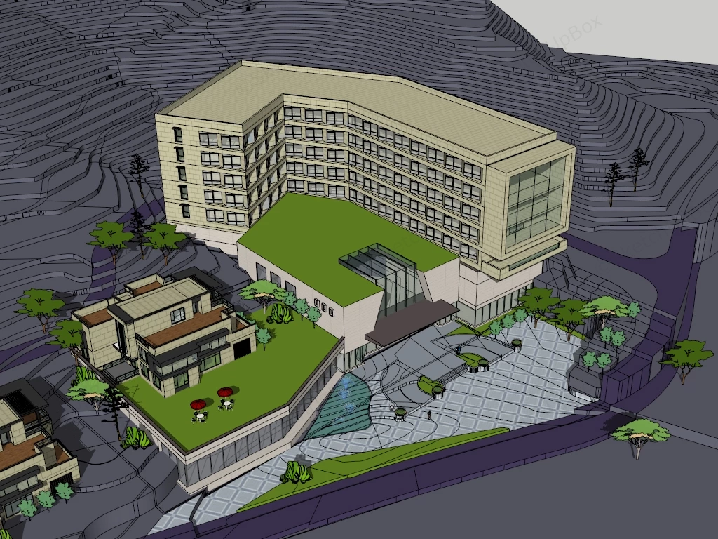 Mountain View Resort sketchup model preview - SketchupBox