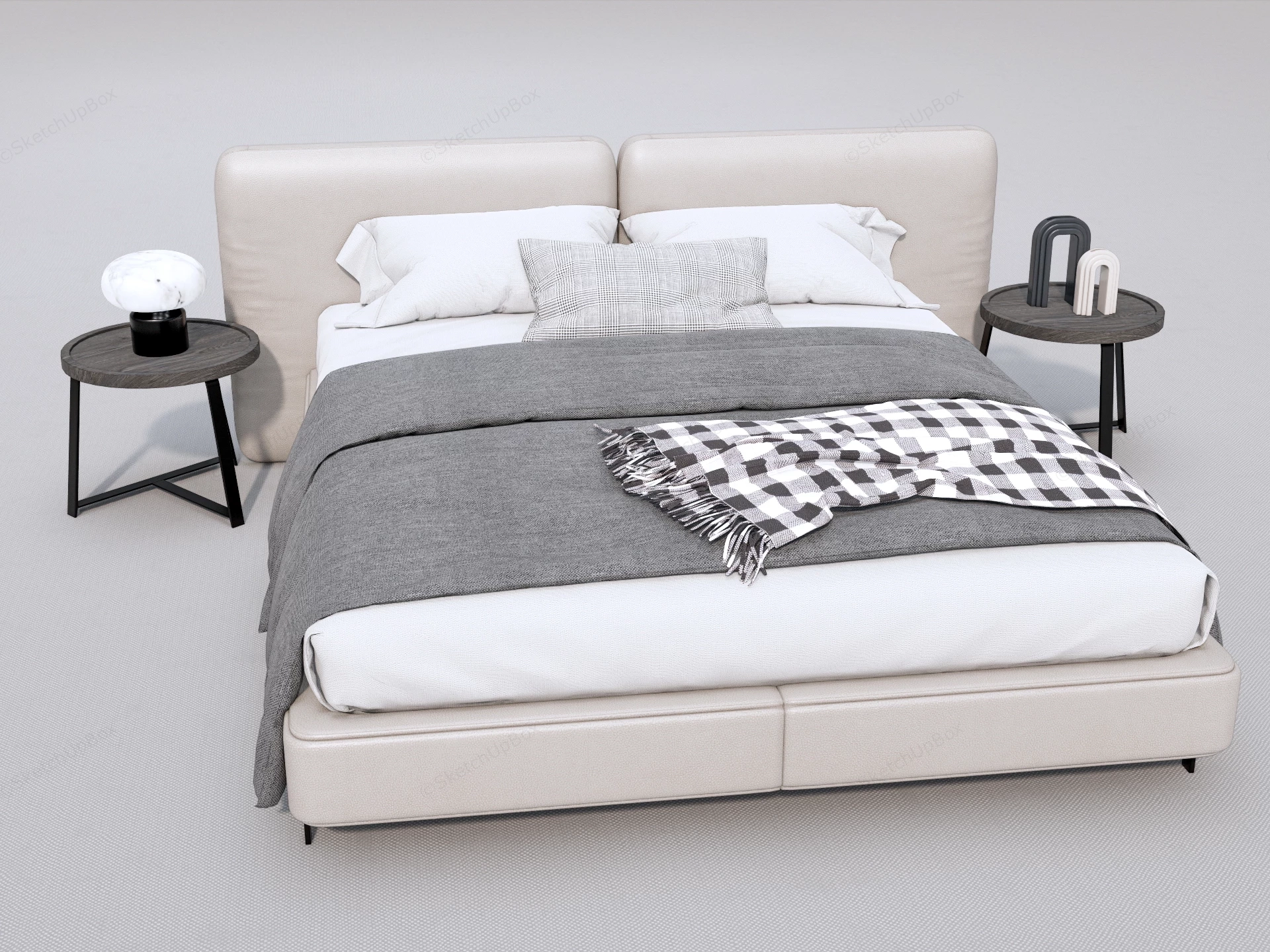 Leather Platform Bed sketchup model preview - SketchupBox