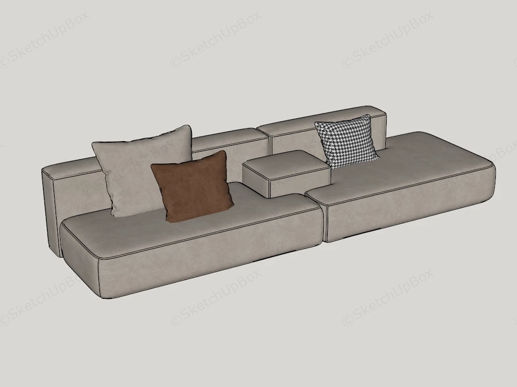 Modern Sectional Couch sketchup model preview - SketchupBox