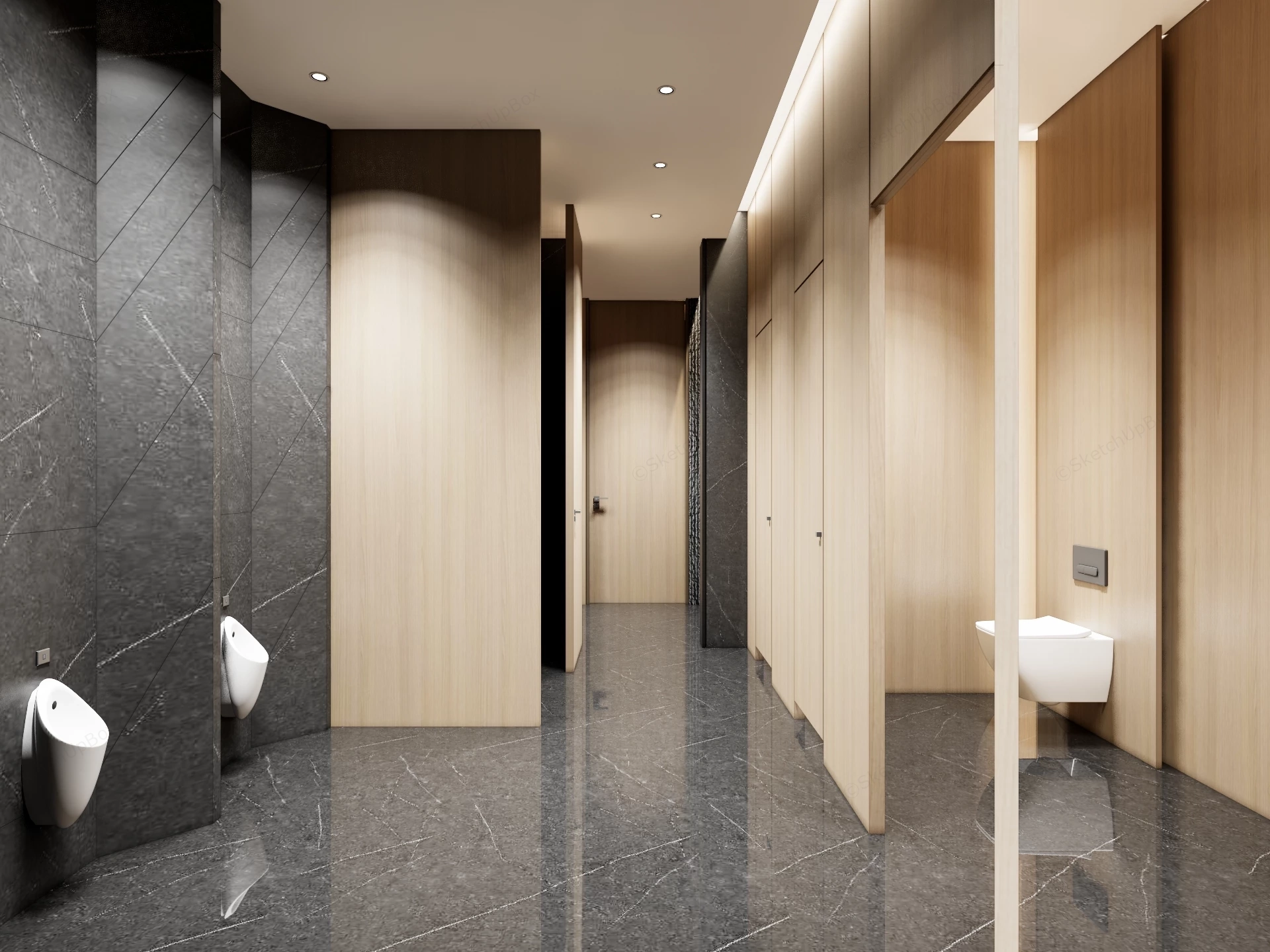 Office Restroom Design sketchup model preview - SketchupBox