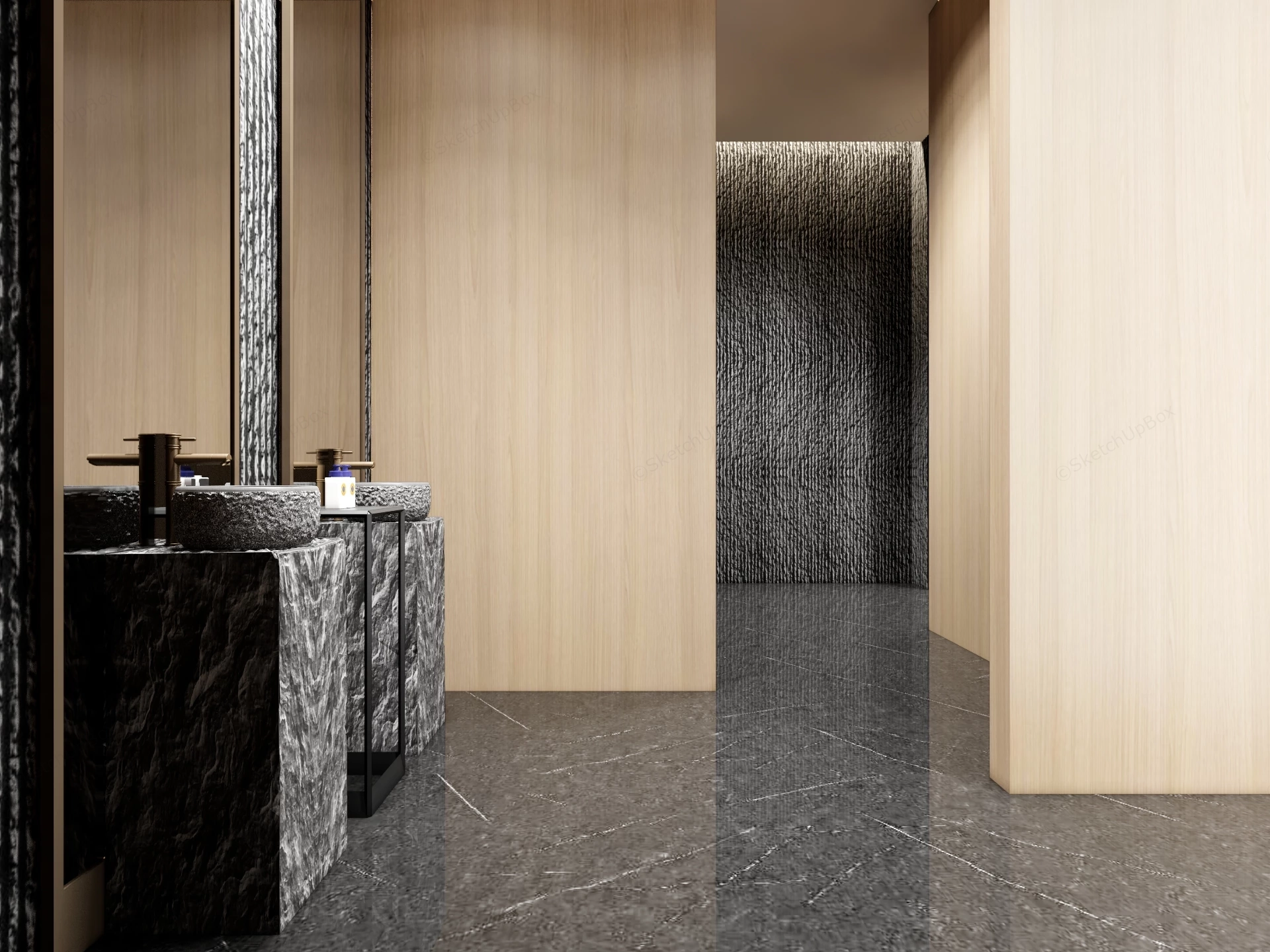 Office Restroom Design sketchup model preview - SketchupBox