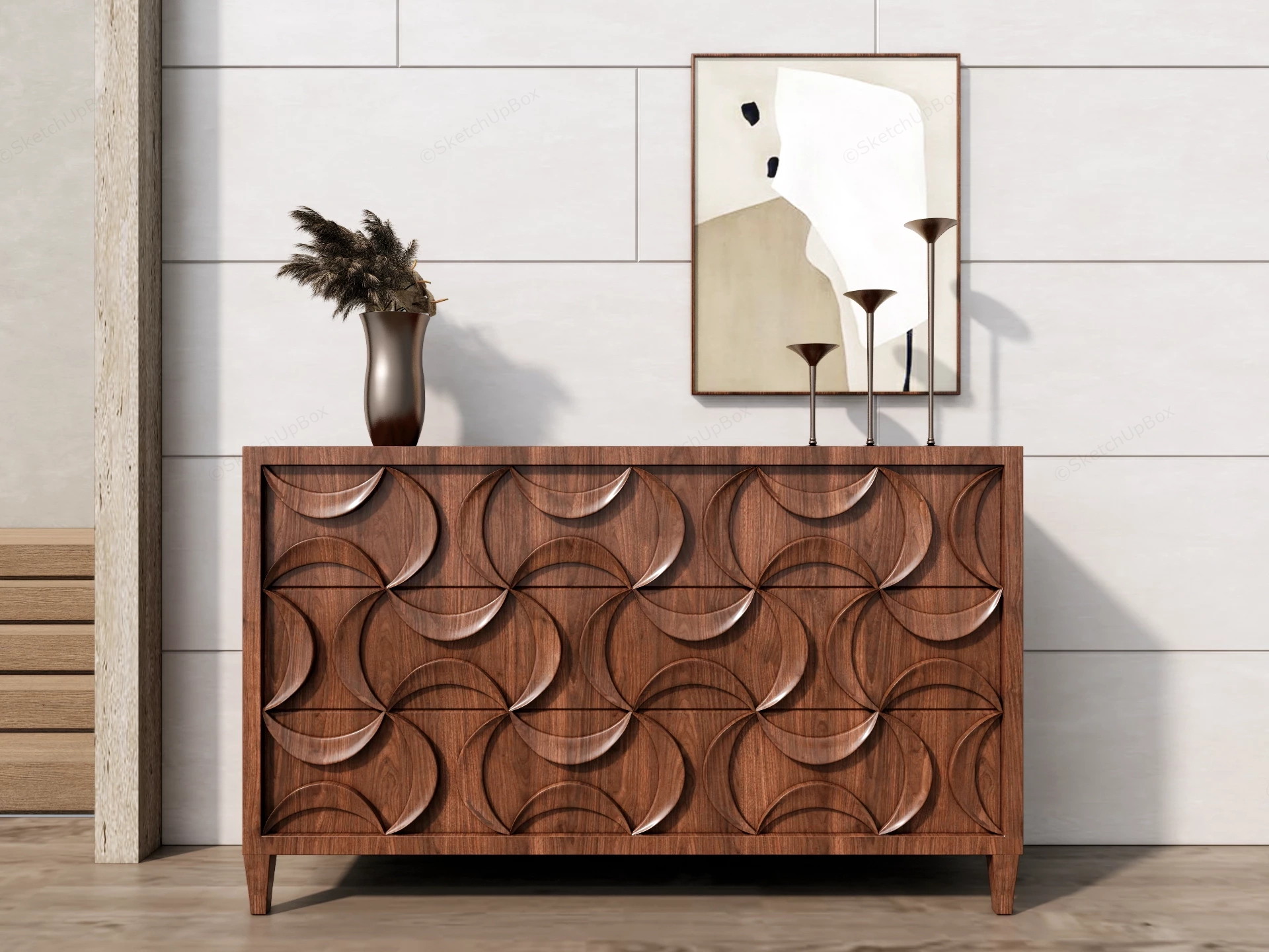 Decorative Sideboard Buffet Cabinet sketchup model preview - SketchupBox