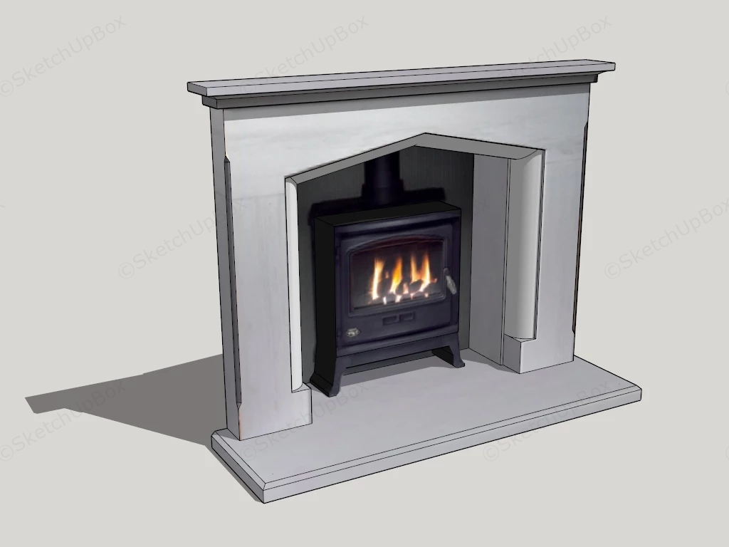 Metal Fireplace With Surround sketchup model preview - SketchupBox