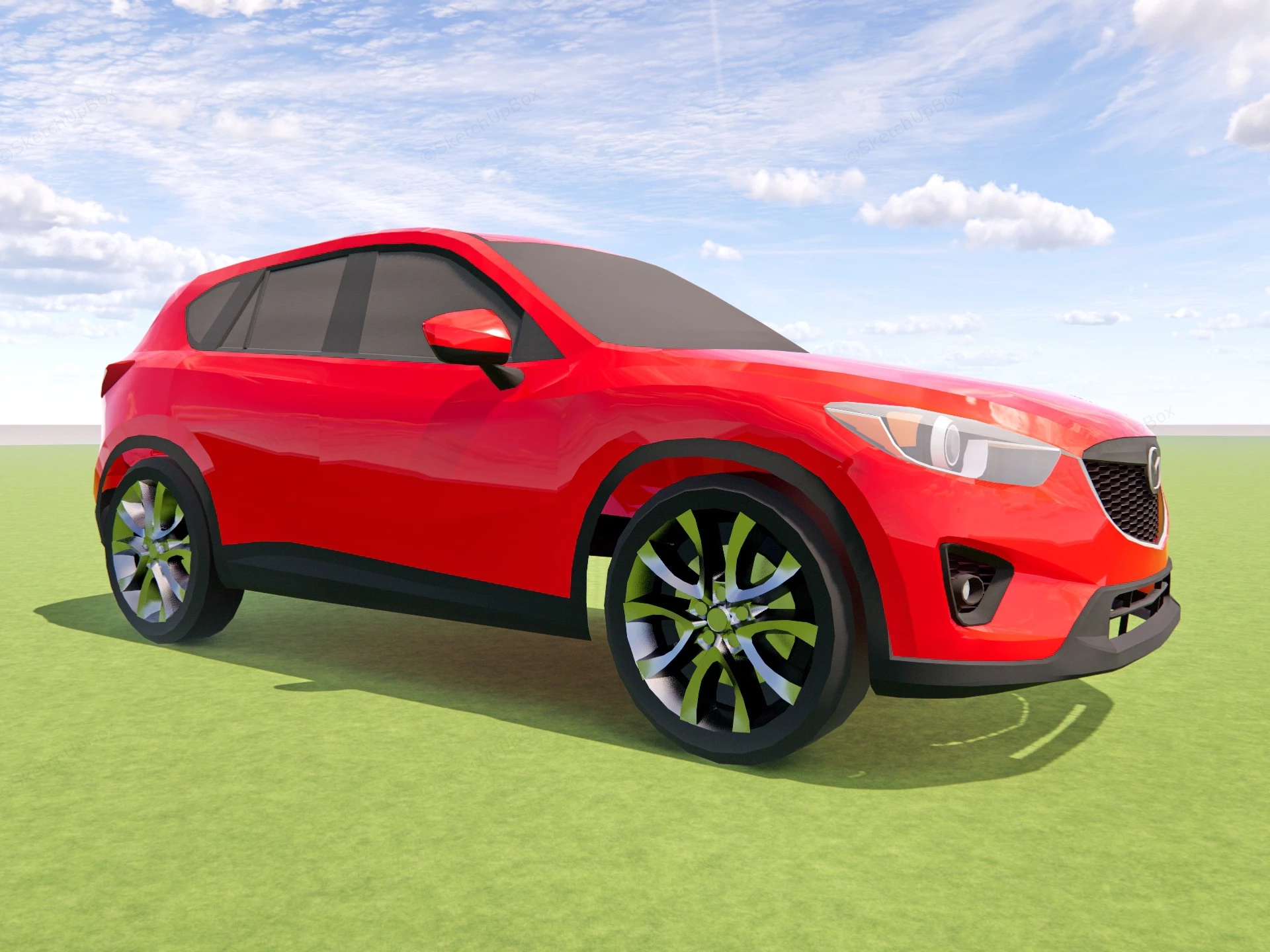 Mazda CX 5 Red sketchup model preview - SketchupBox