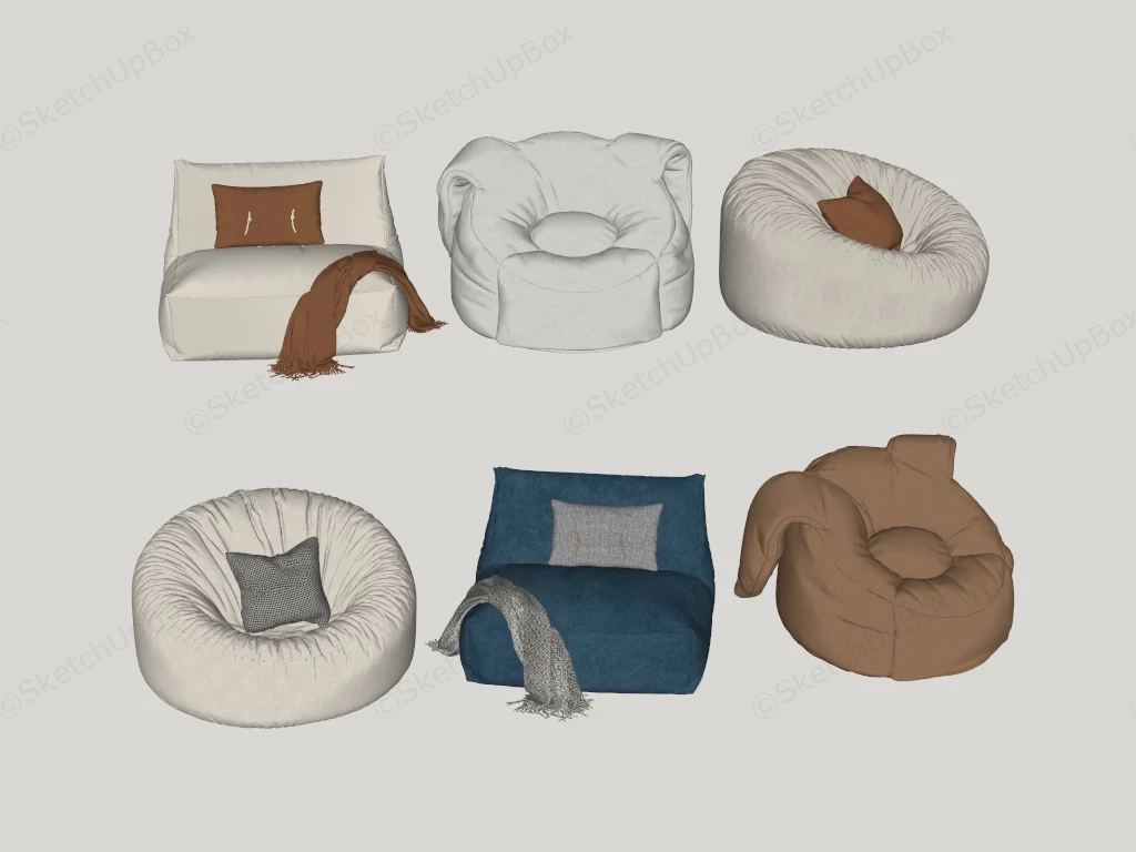 Modern Bean Bag Chairs sketchup model preview - SketchupBox