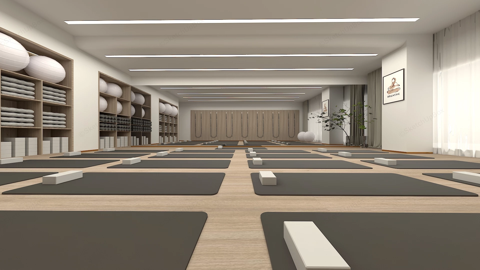Yoga Studio Interior sketchup model preview - SketchupBox