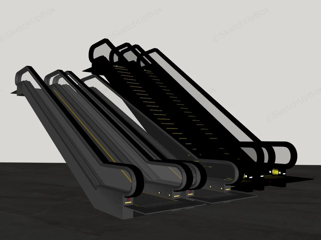 Modern Escalators sketchup model preview - SketchupBox