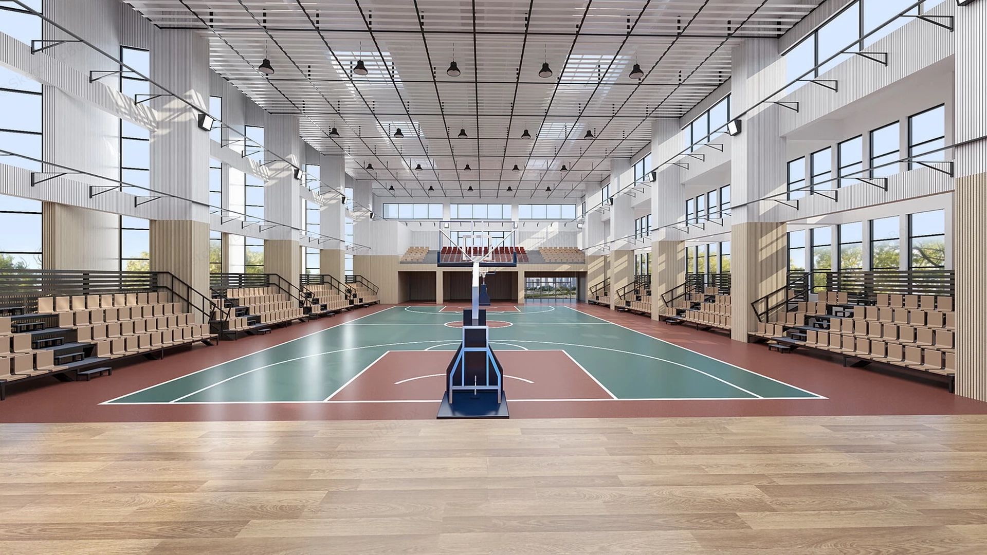 Indoor Basketball Arena sketchup model preview - SketchupBox