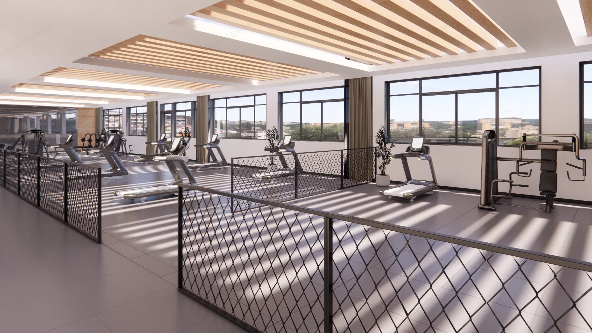 Small Fitness Center sketchup model preview - SketchupBox