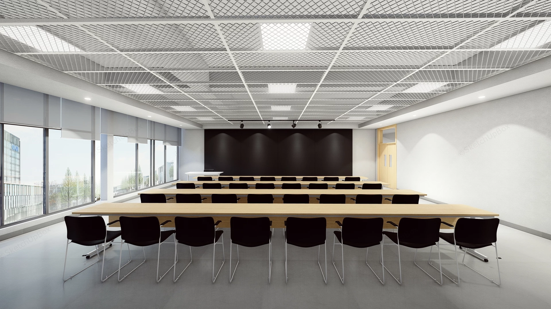 Modern Classroom Design sketchup model preview - SketchupBox