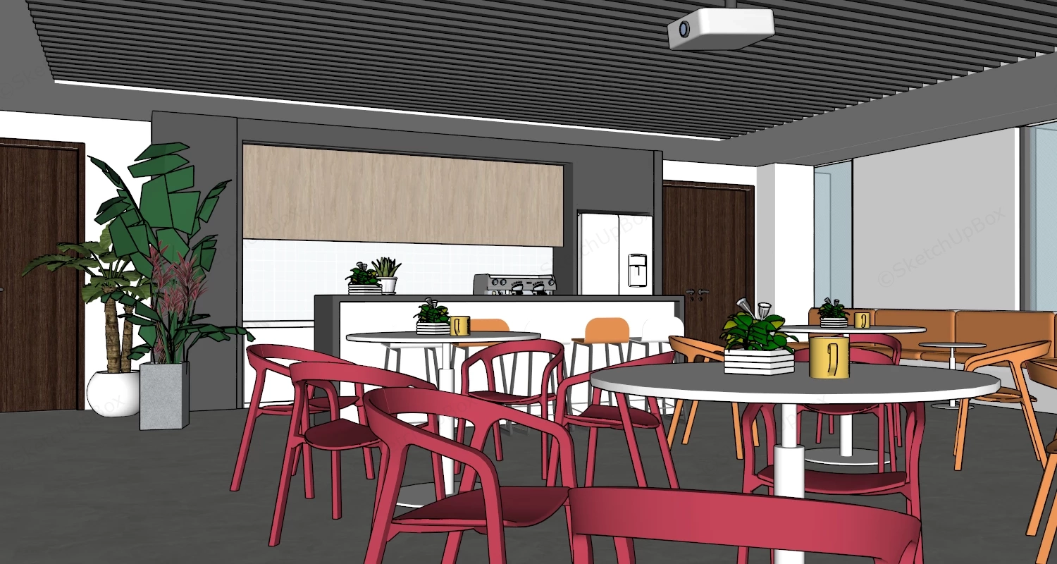 Modern Break Room Design sketchup model preview - SketchupBox