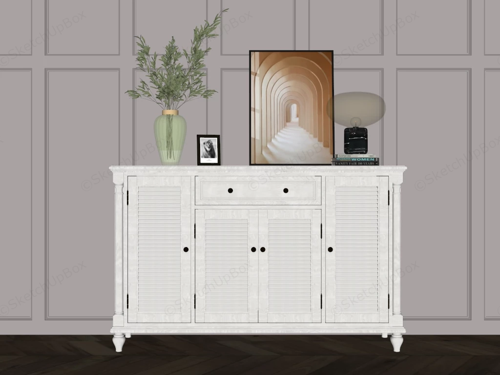 White Sideboard Cabinet sketchup model preview - SketchupBox
