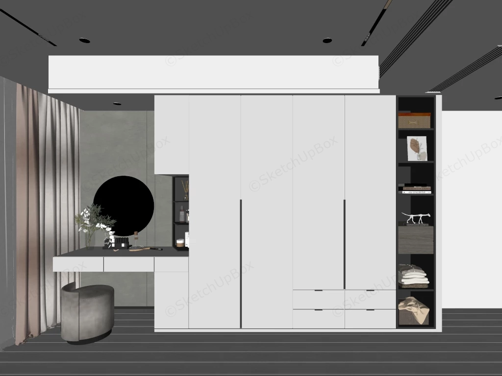 Wardrobe With Dressing Table sketchup model preview - SketchupBox