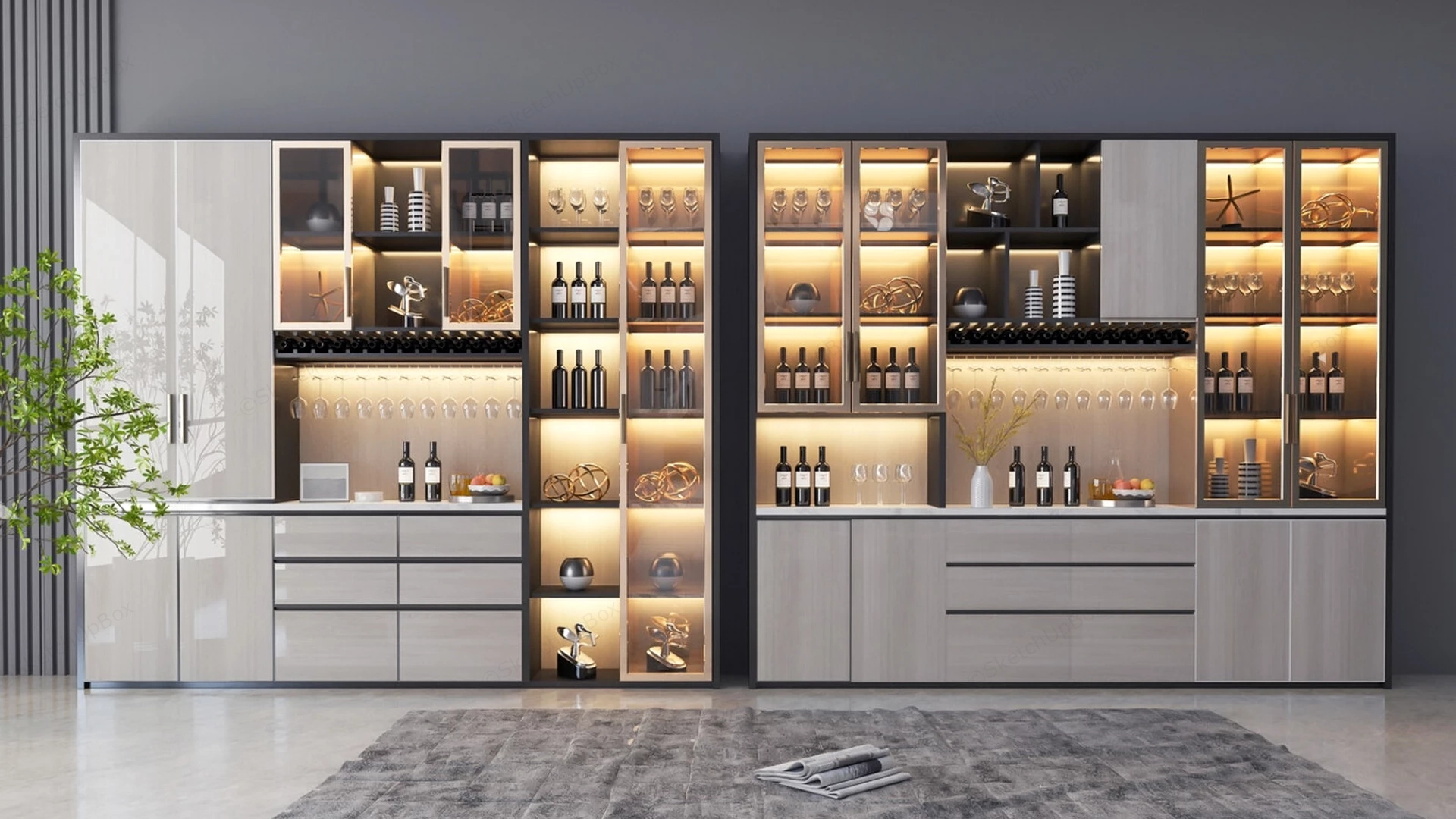 Luxury Bar Cabinet Designs sketchup model preview - SketchupBox