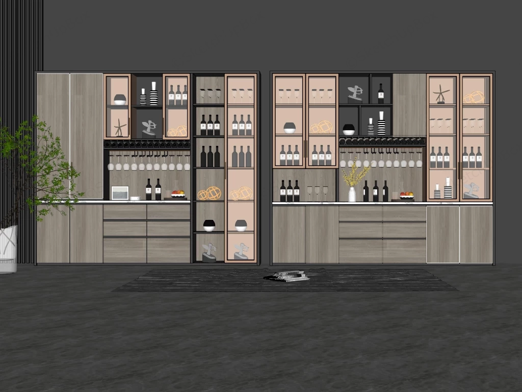 Luxury Bar Cabinet Designs sketchup model preview - SketchupBox