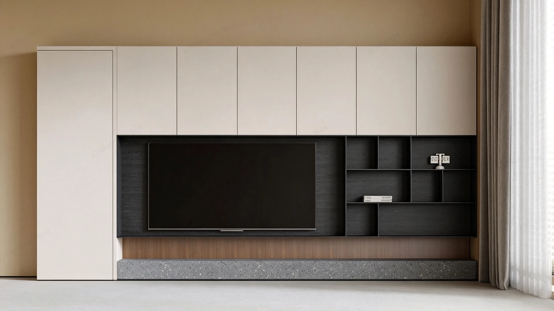 Living Room TV Accent Wall sketchup model preview - SketchupBox