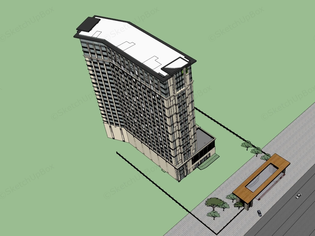 Urban Boutique Hotel sketchup model preview - SketchupBox