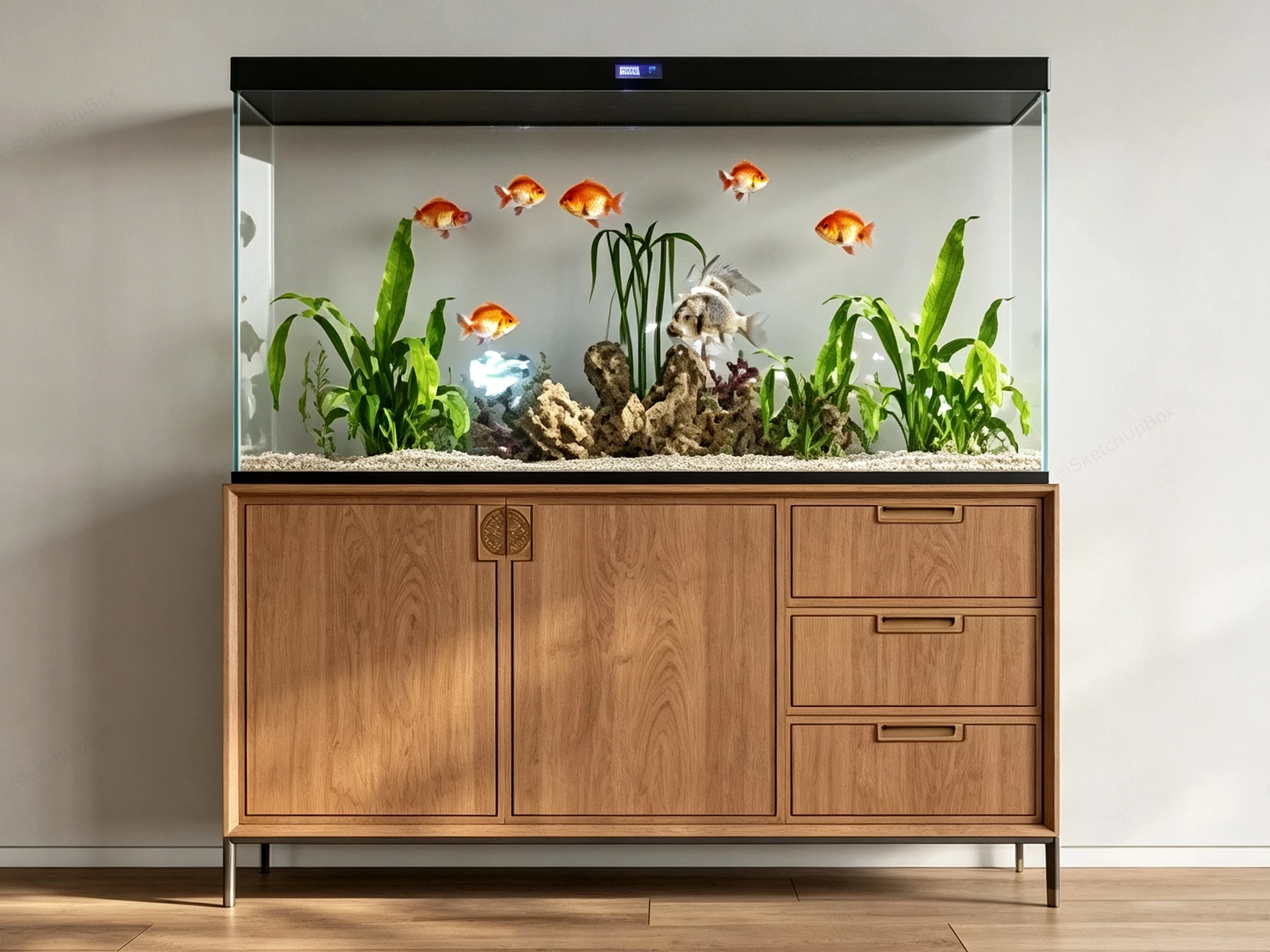 Wooden Fish Tank Stand sketchup model preview - SketchupBox