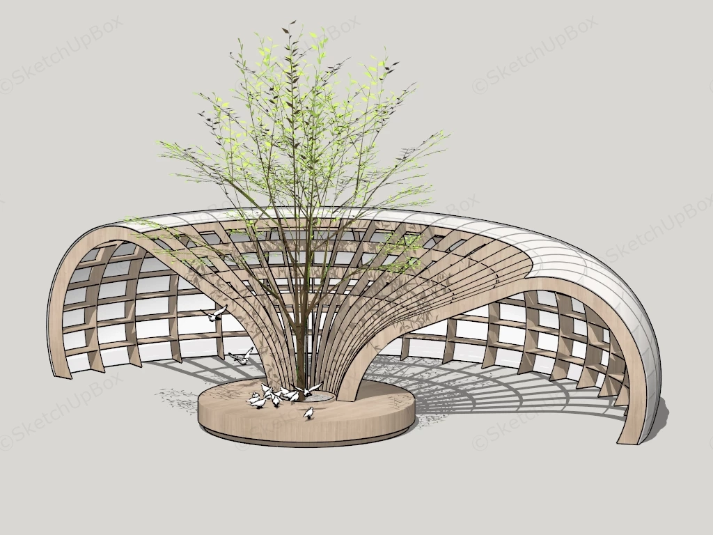 Public Space Shade Structure sketchup model preview - SketchupBox