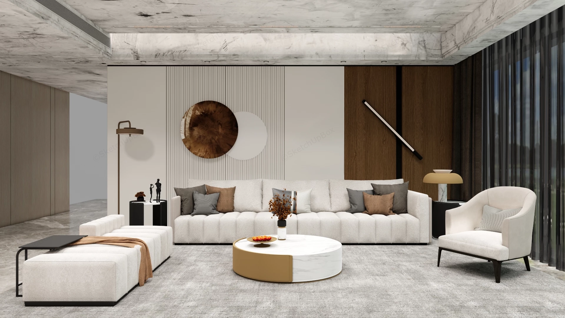 Living Room Staging Idea sketchup model preview - SketchupBox