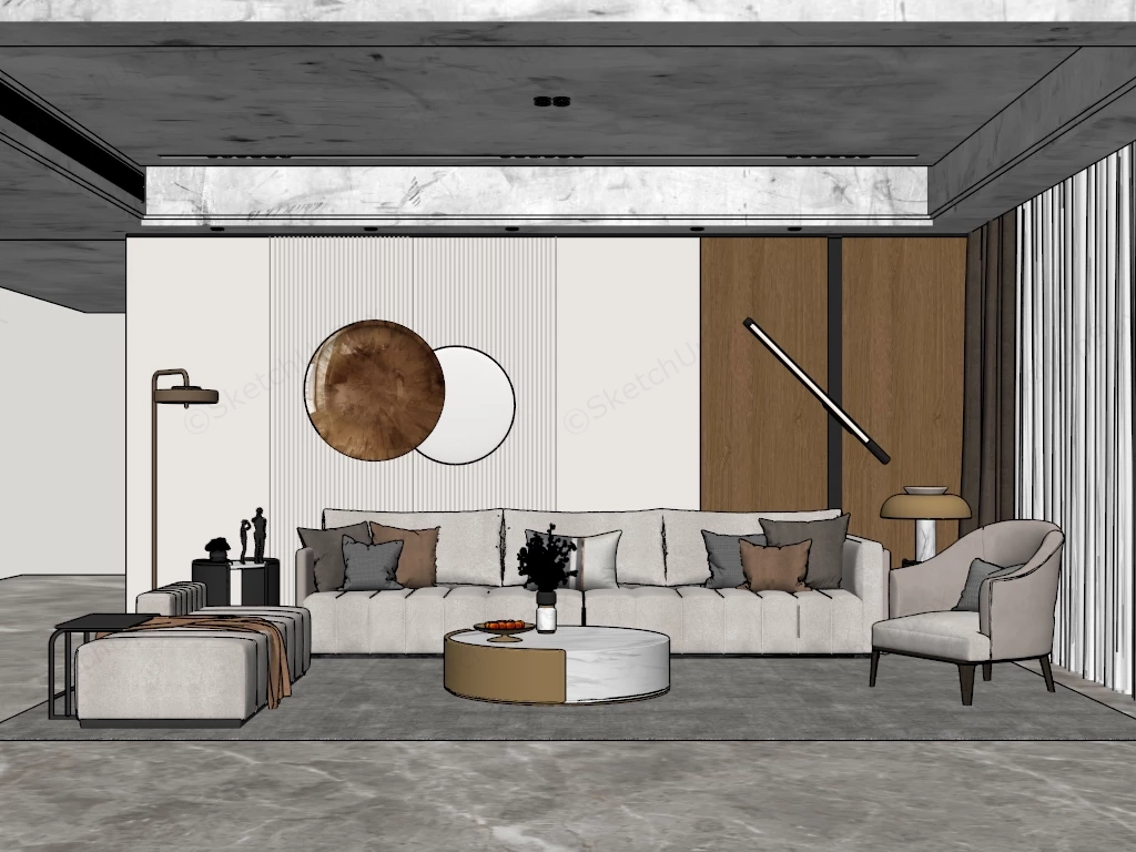 Living Room Staging Idea sketchup model preview - SketchupBox