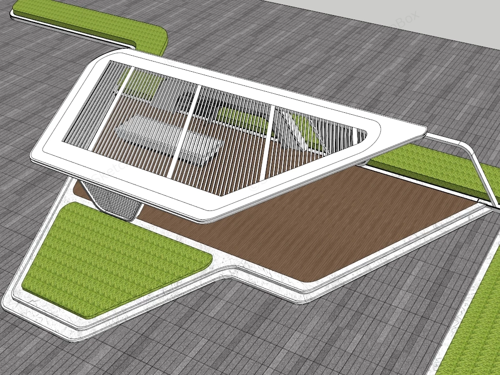 Outdoor Pergola Bar sketchup model preview - SketchupBox