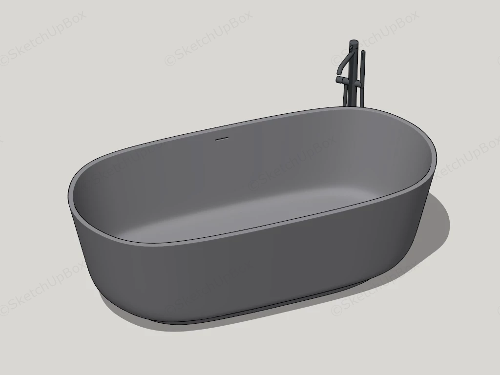 Gray Freestanding Tub sketchup model preview - SketchupBox