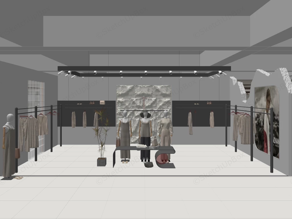 Clothing Shop Display Ideas sketchup model preview - SketchupBox