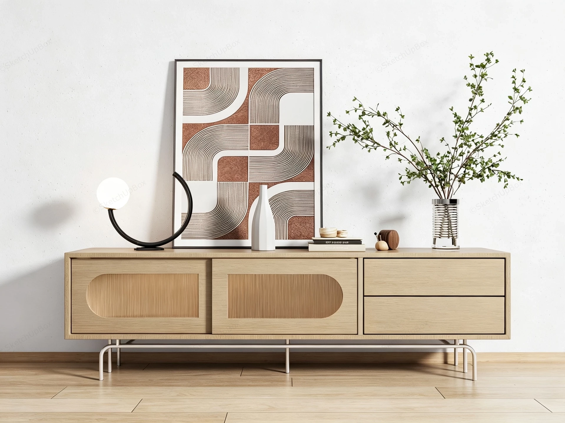 Low Level Sideboard sketchup model preview - SketchupBox