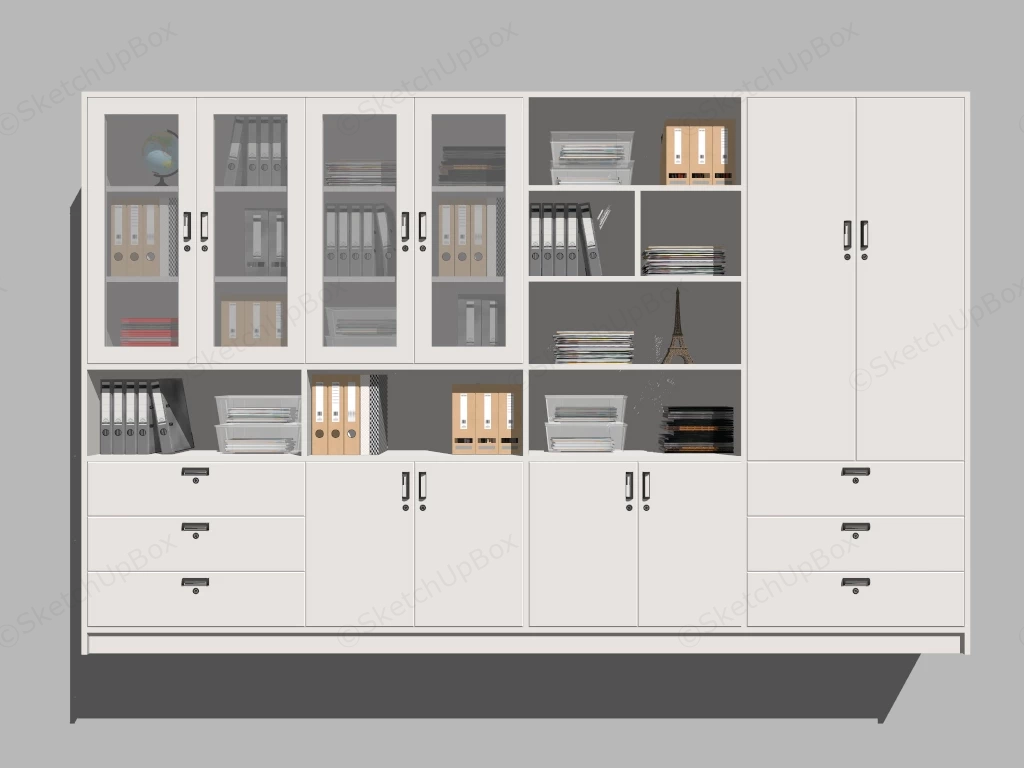 Big Office Filing Cabinet sketchup model preview - SketchupBox