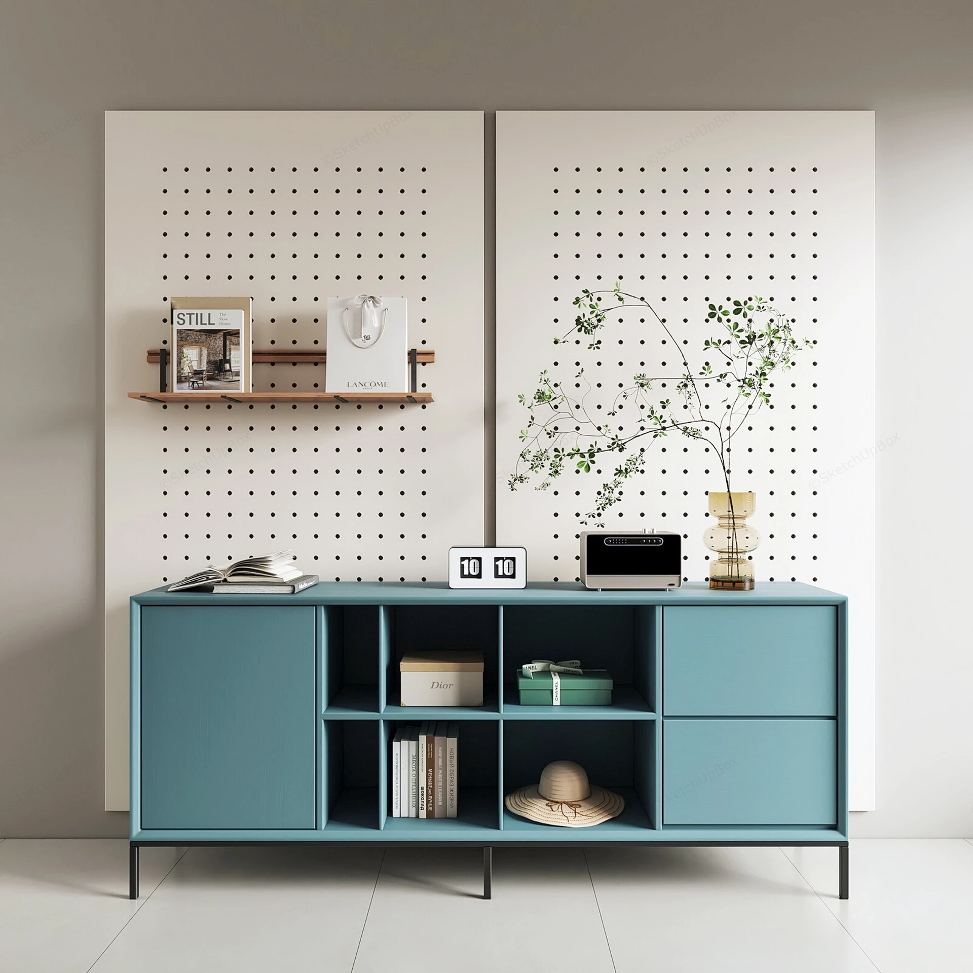 Accent Cabinet And Pegboard sketchup model preview - SketchupBox