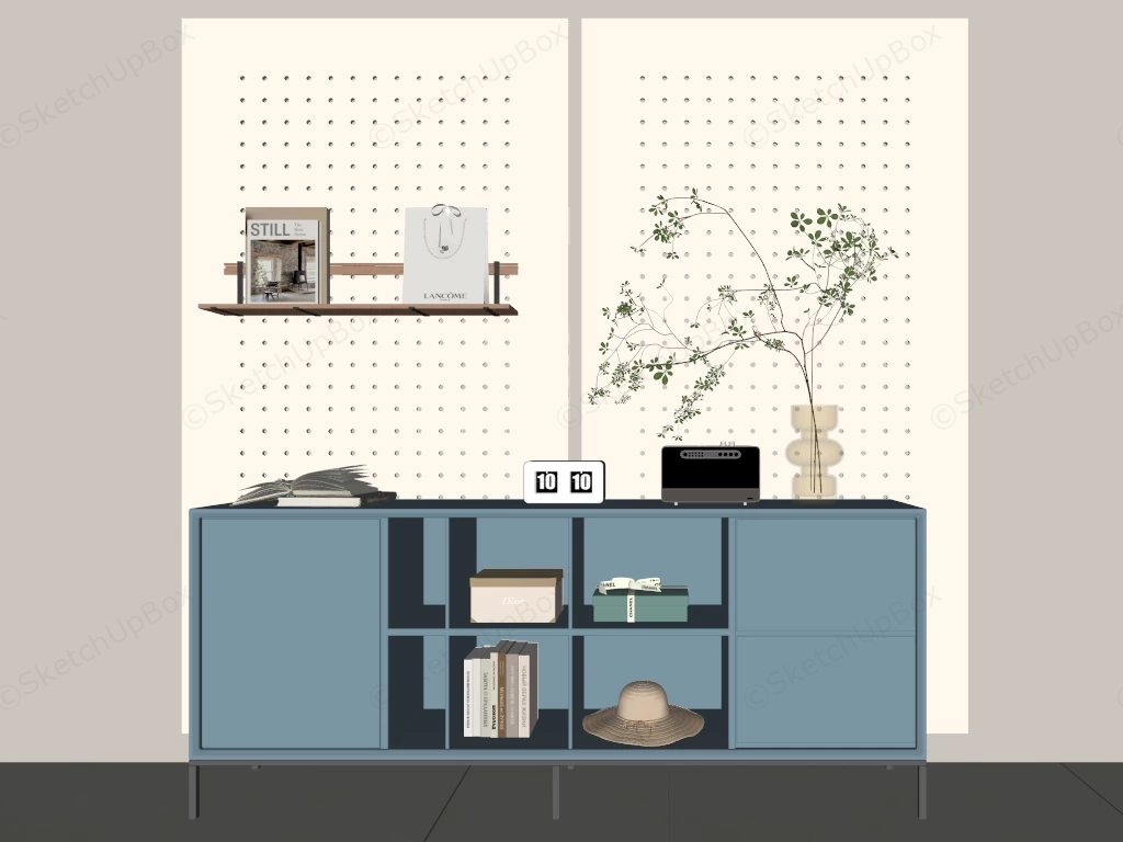 Accent Cabinet And Pegboard sketchup model preview - SketchupBox