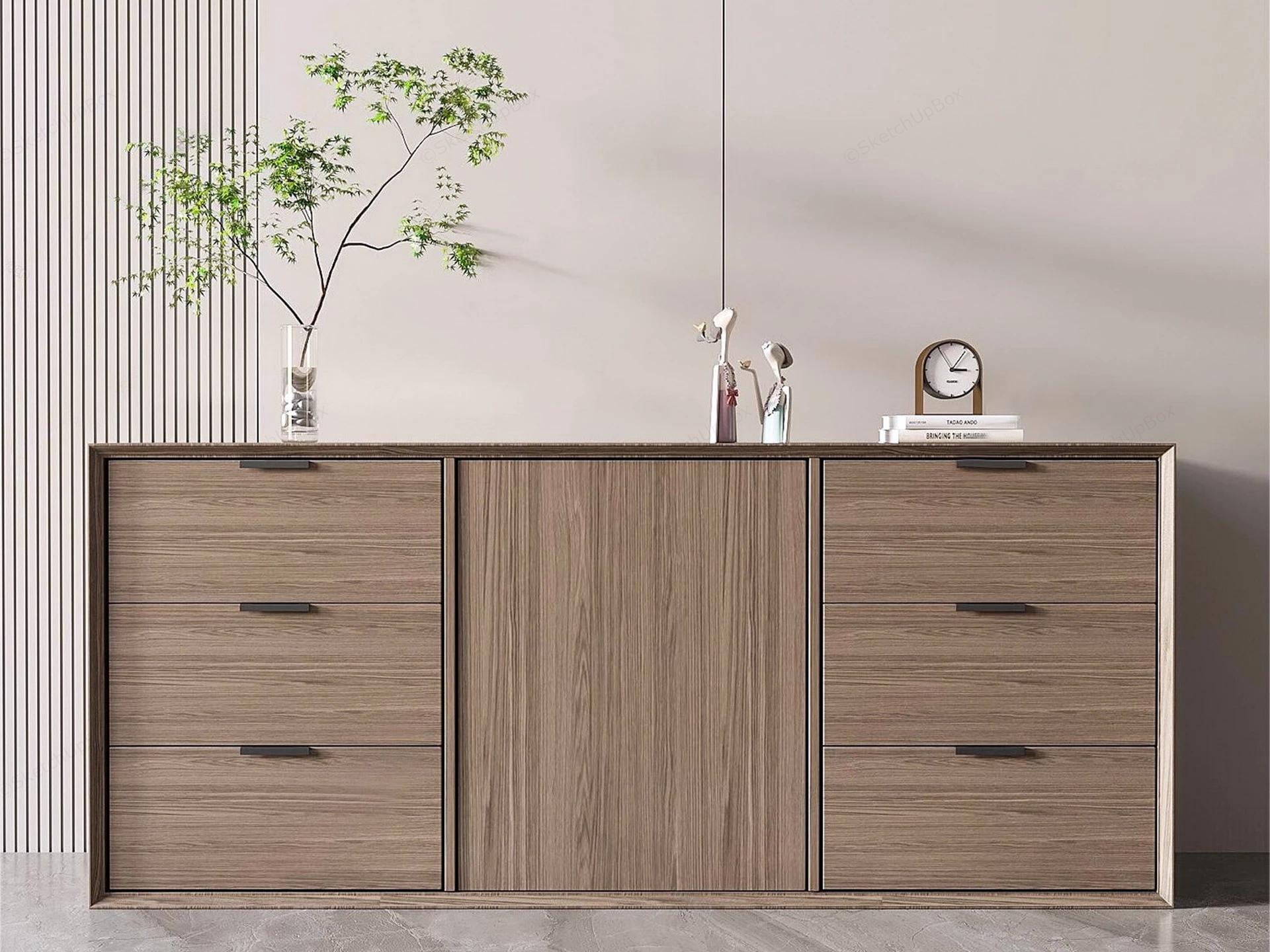 Contemporary Chest Of Drawers sketchup model preview - SketchupBox