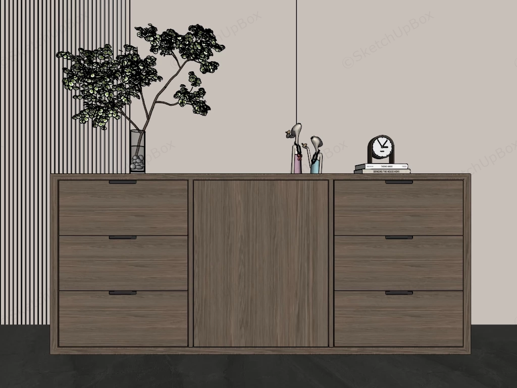 Contemporary Chest Of Drawers sketchup model preview - SketchupBox