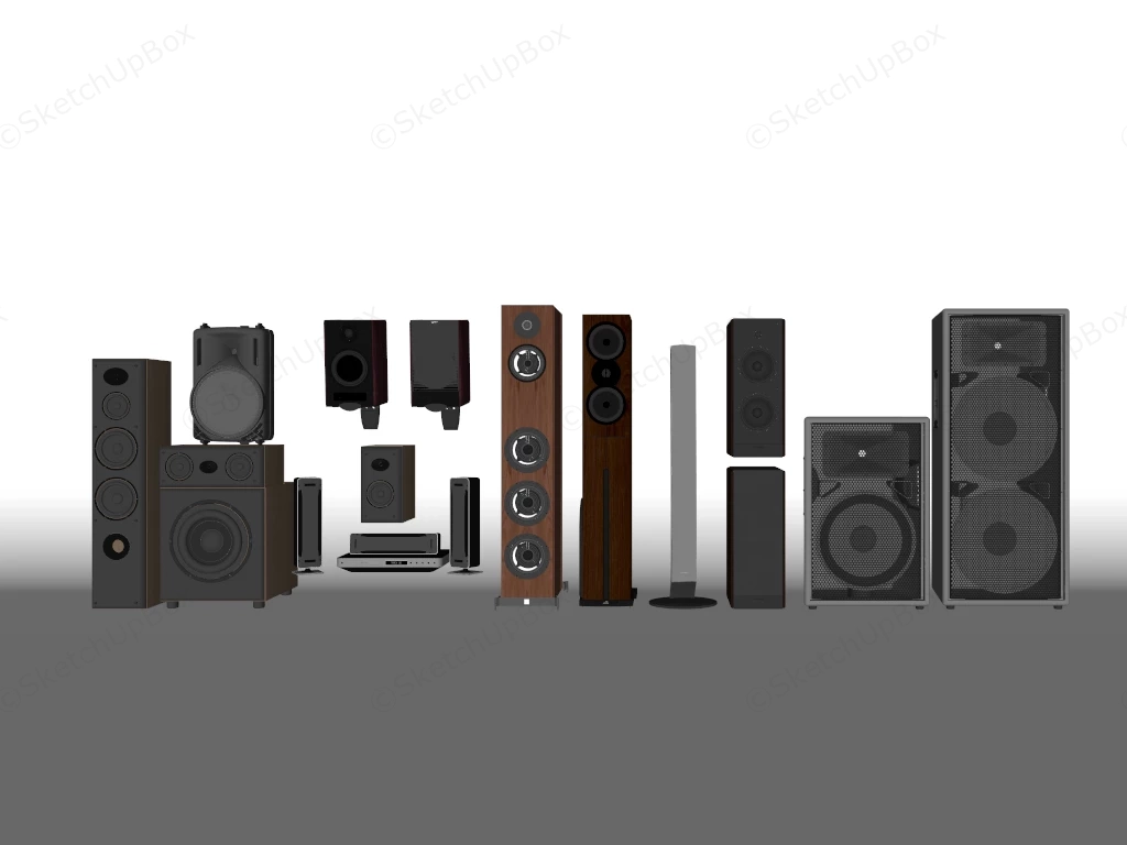 Home Stereo Speakers sketchup model preview - SketchupBox