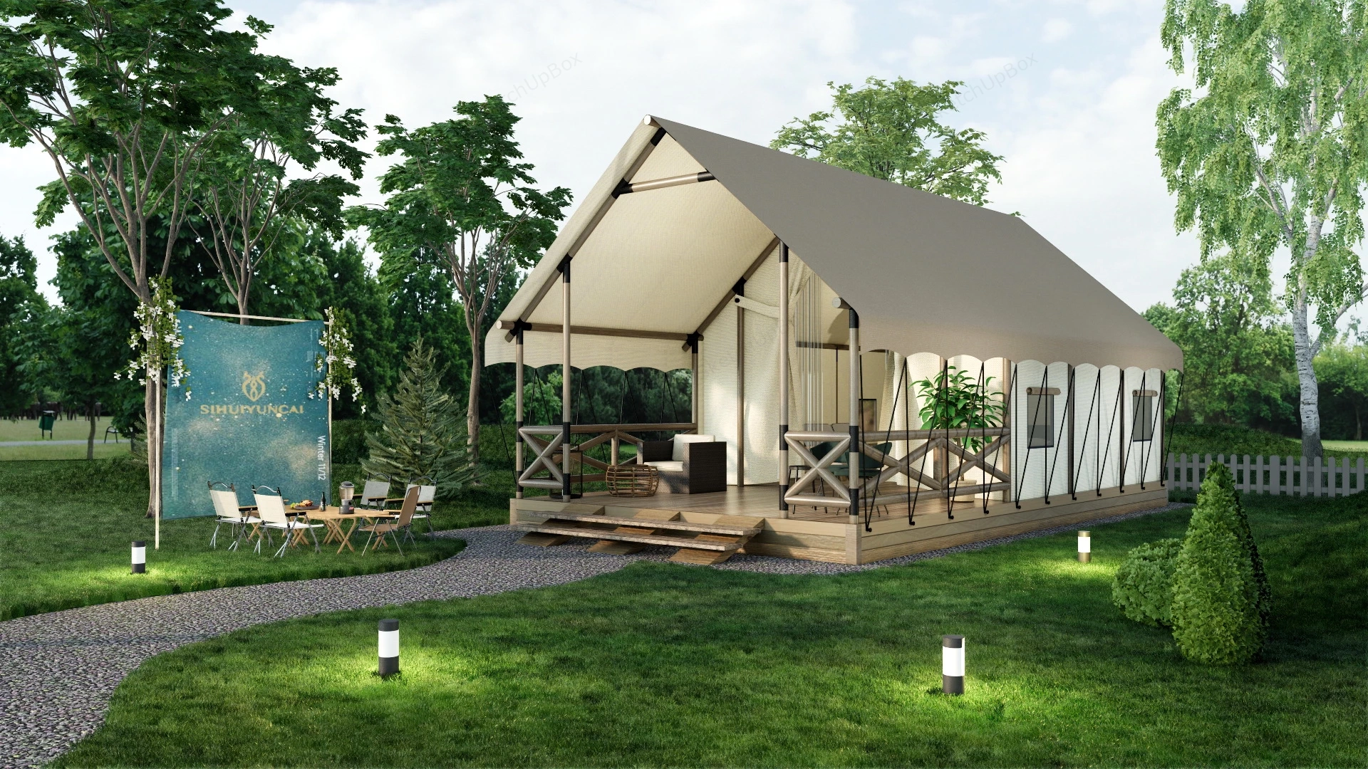 Luxury Glamping Tent sketchup model preview - SketchupBox