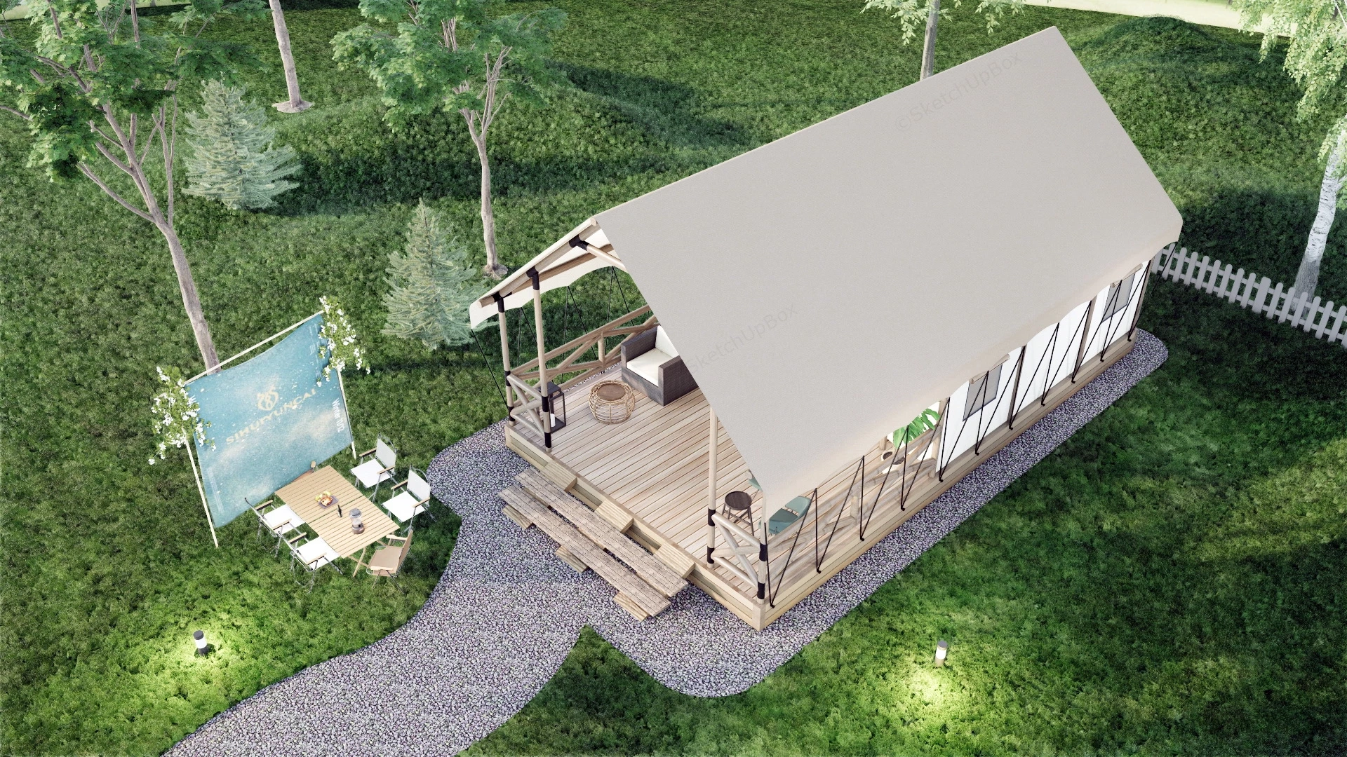 Luxury Glamping Tent sketchup model preview - SketchupBox
