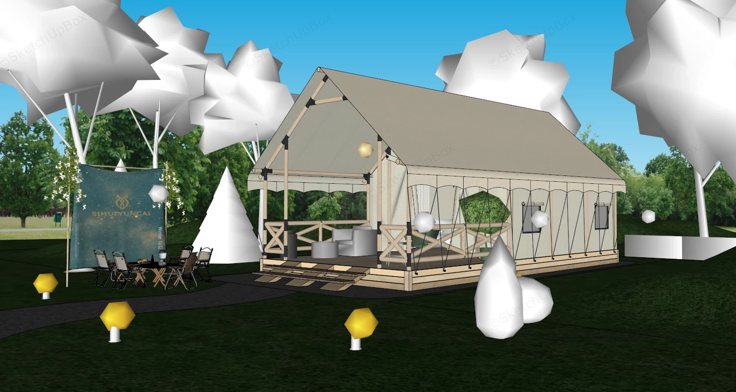 Luxury Glamping Tent sketchup model preview - SketchupBox