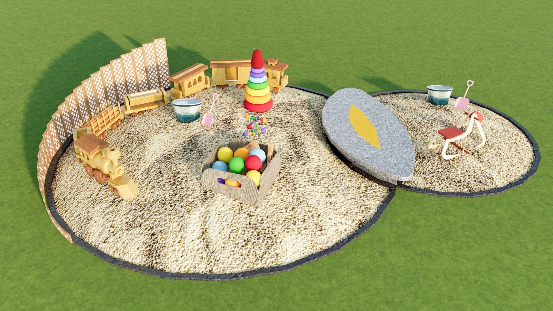 Outdoor Sandpit sketchup model preview - SketchupBox