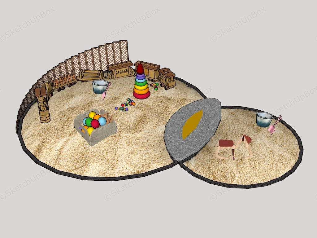 Outdoor Sandpit sketchup model preview - SketchupBox