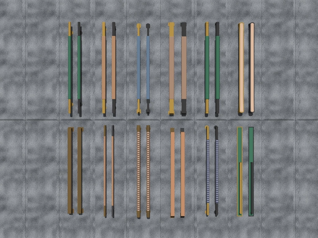 Commercial Door Pull Handles sketchup model preview - SketchupBox