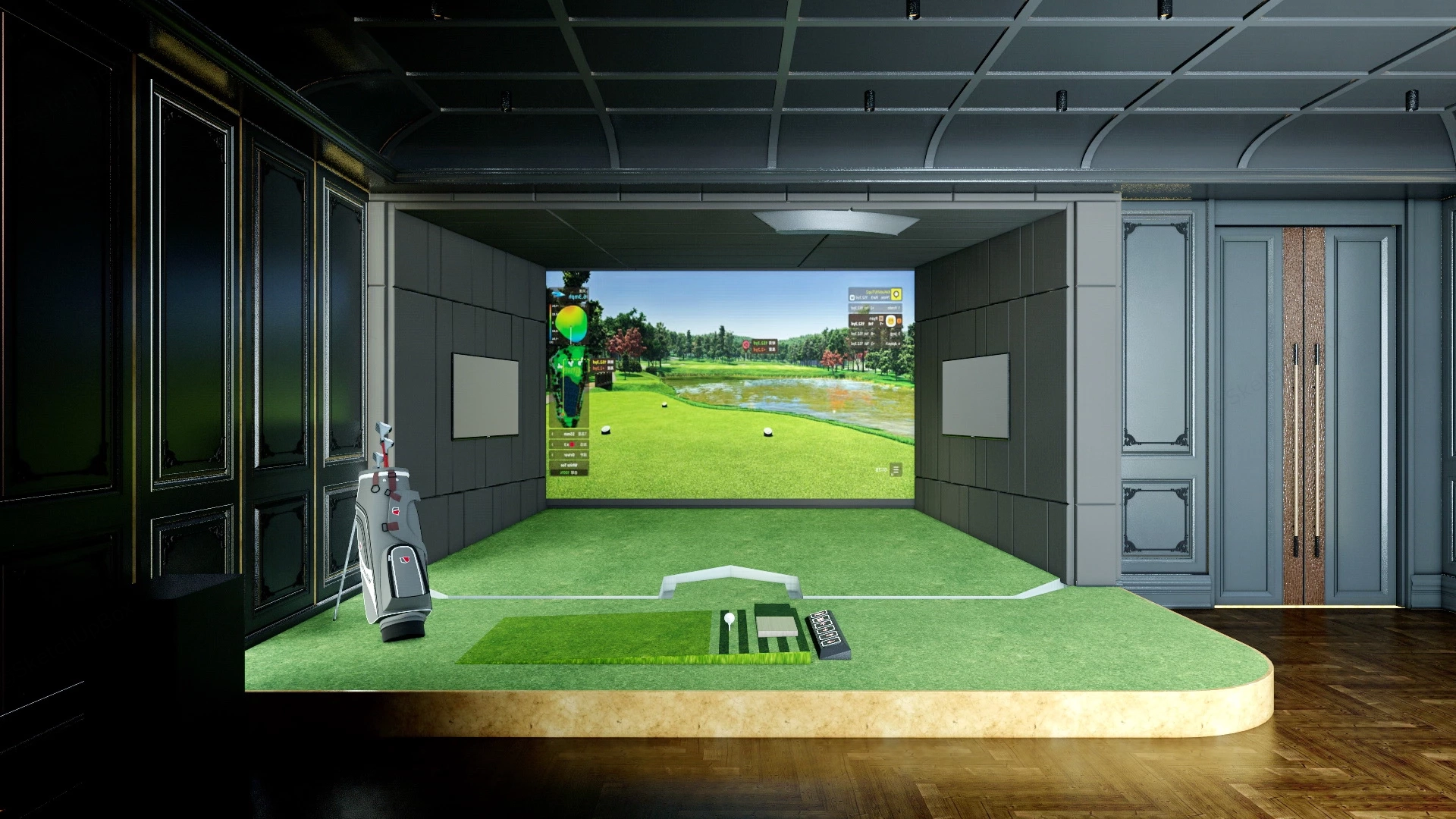 Indoor Golf Simulator Room sketchup model preview - SketchupBox