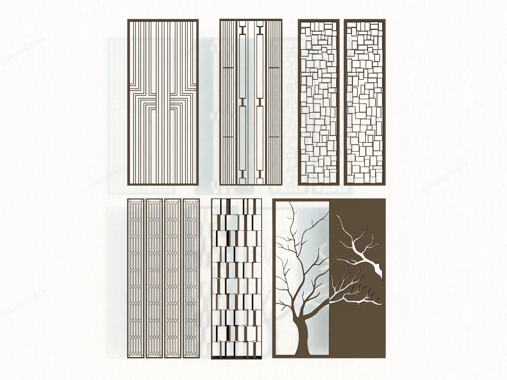Decorative Room Partition Panels sketchup model preview - SketchupBox