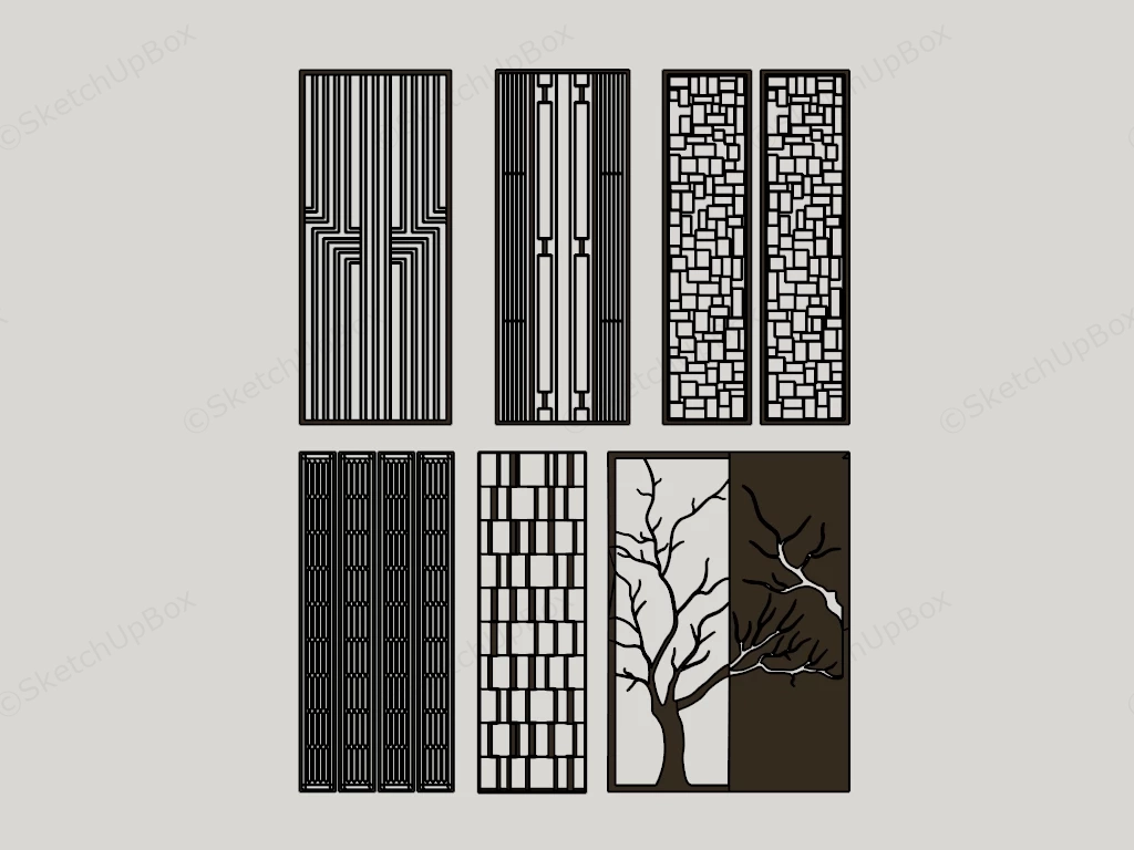 Decorative Room Partition Panels sketchup model preview - SketchupBox