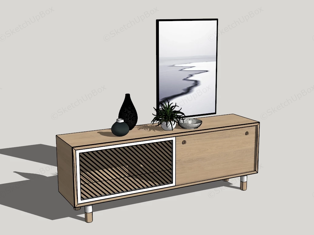 Modern Wooden Sideboard sketchup model preview - SketchupBox
