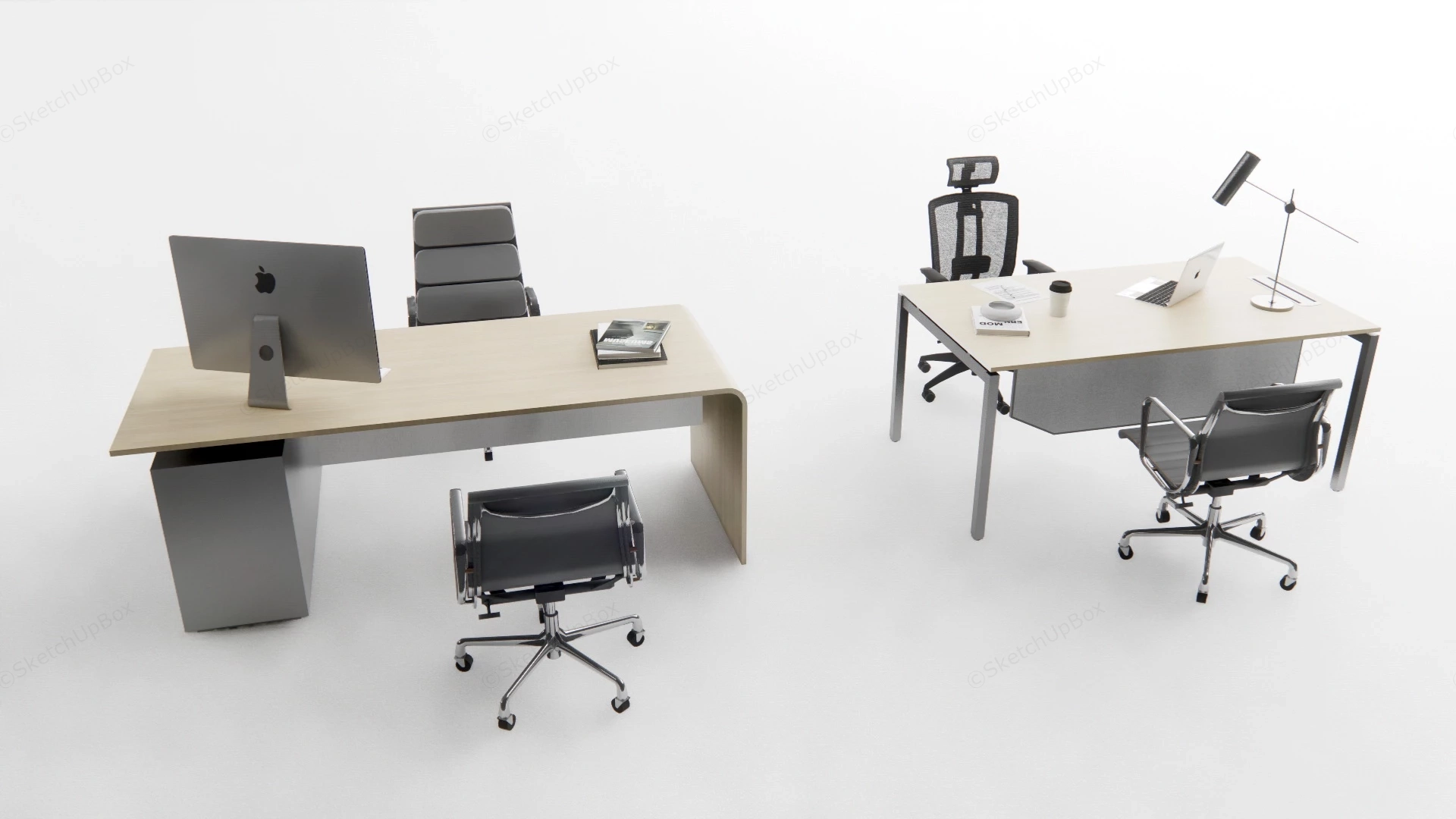 Modern Office Desk And Chair Sets sketchup model preview - SketchupBox