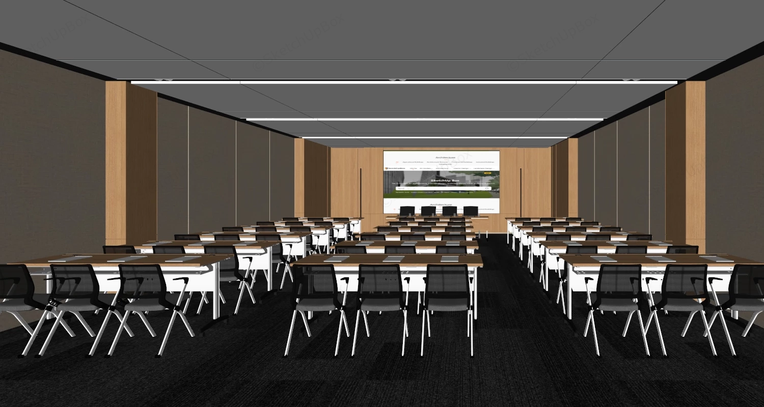 Corporate Training Classroom sketchup model preview - SketchupBox