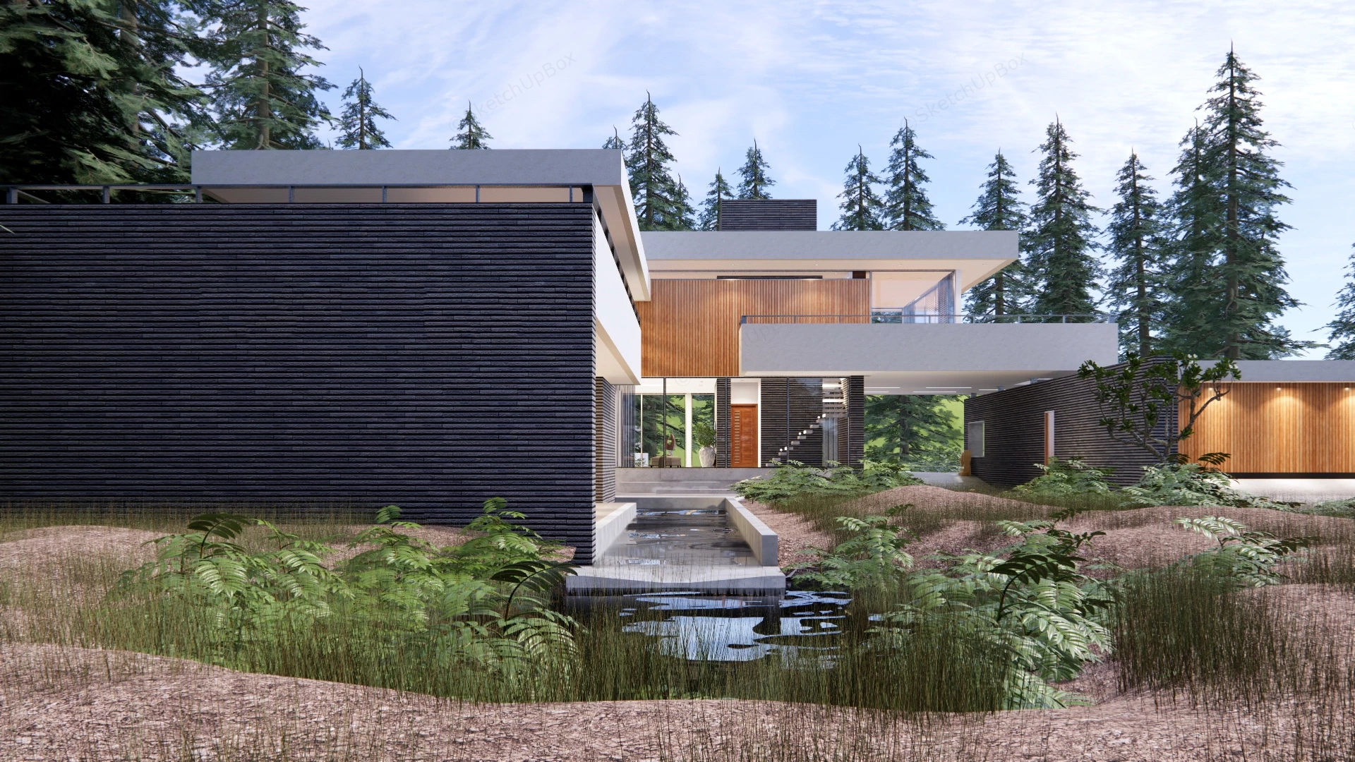 Modern Countryside Villa sketchup model preview - SketchupBox