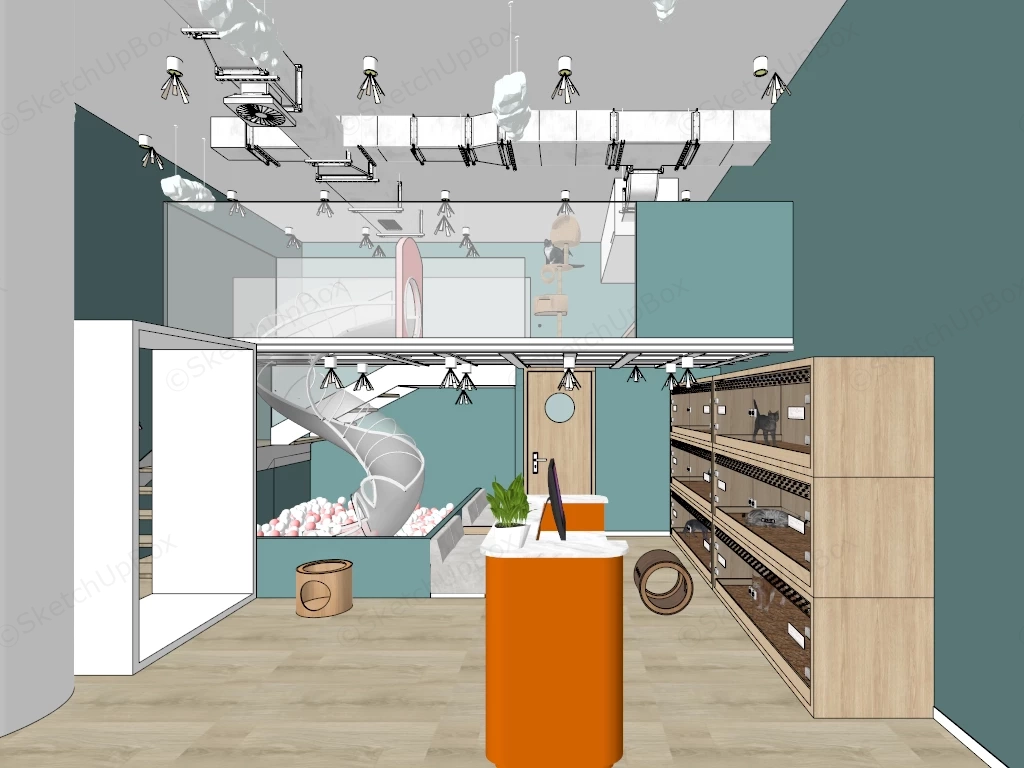 Cat Boarding & Cattery sketchup model preview - SketchupBox