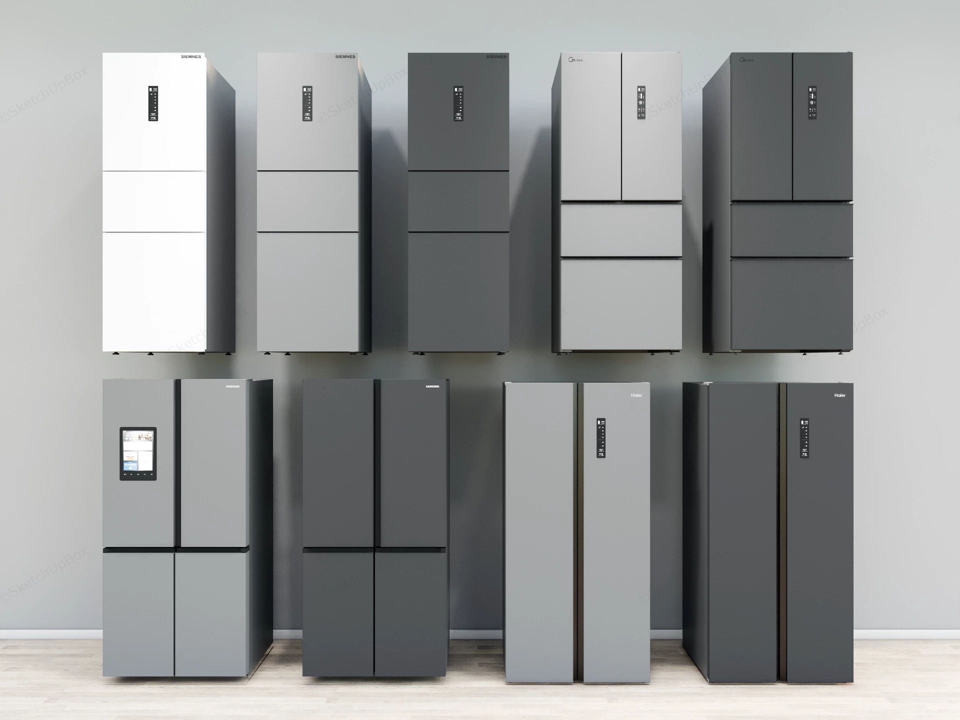 Modern Home Refrigerators sketchup model preview - SketchupBox